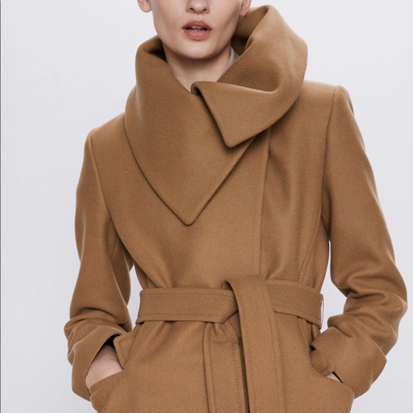 Zara Jackets & Blazers - **SOLD** Coat with Wrap Collar